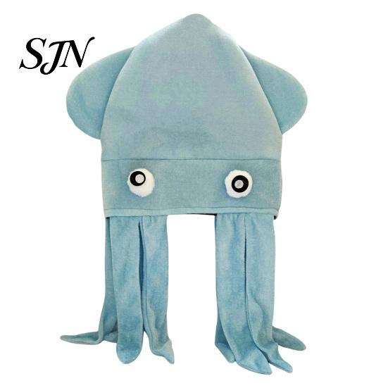 Funny Photo Booth Accessories Octopus Hat with Tentacles, Creative Plush Cap for Party Cosplay Soft Flannel Costume and Photography, Novelty Headwear