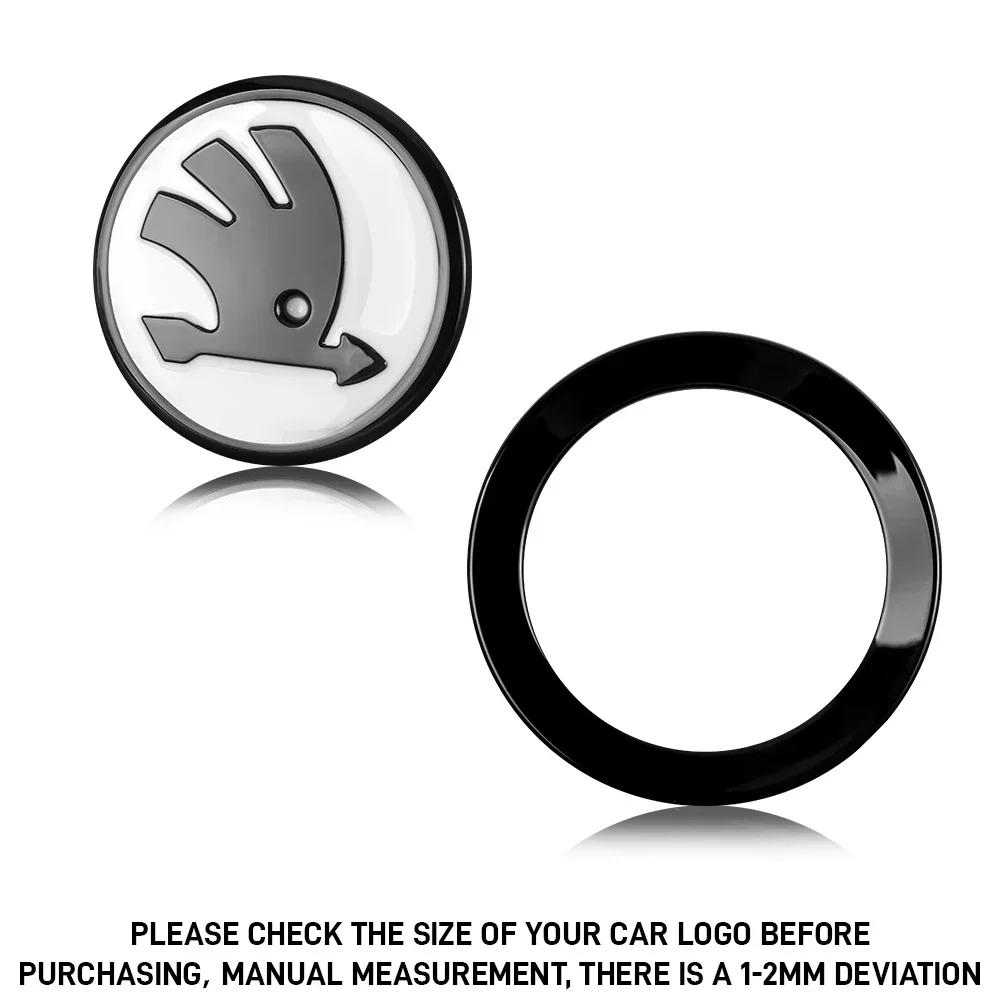 Car Sticker 47mm Car Interior Steering Wheel Sticker Decorative Accessories For Skoda Superb Octavia Rapid Kodiaq Kamiq Karoq Fa