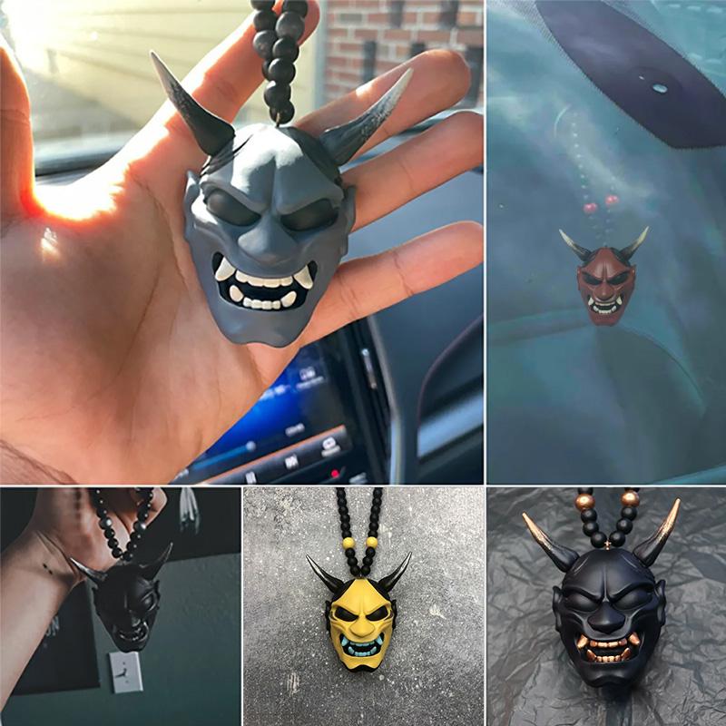 1 шт. Автомобильный орнамент, подвесной кулон, шлем самурая хання, японские автомобильные аксессуары Oni, зеркало заднего вида