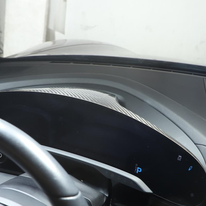 Для Porsche Taycan Мягкое углеволокно Накладка на рамку приборной панели автомобиля Отделка Наклейки Автоаксессуары