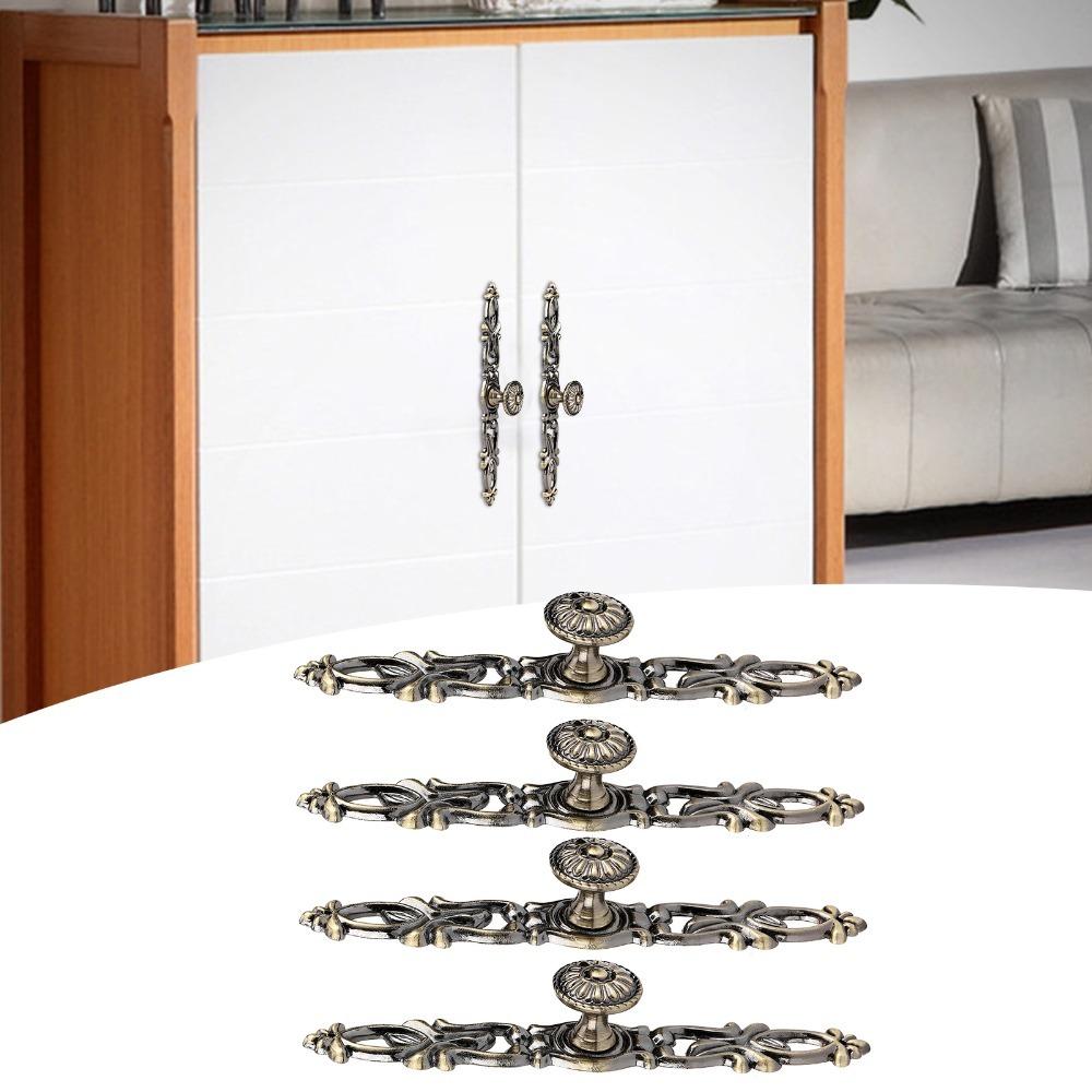 4pcs Durable Cabinet Handles Zinc Alloy Door Handles Vintage Drawer Pulls Drawers