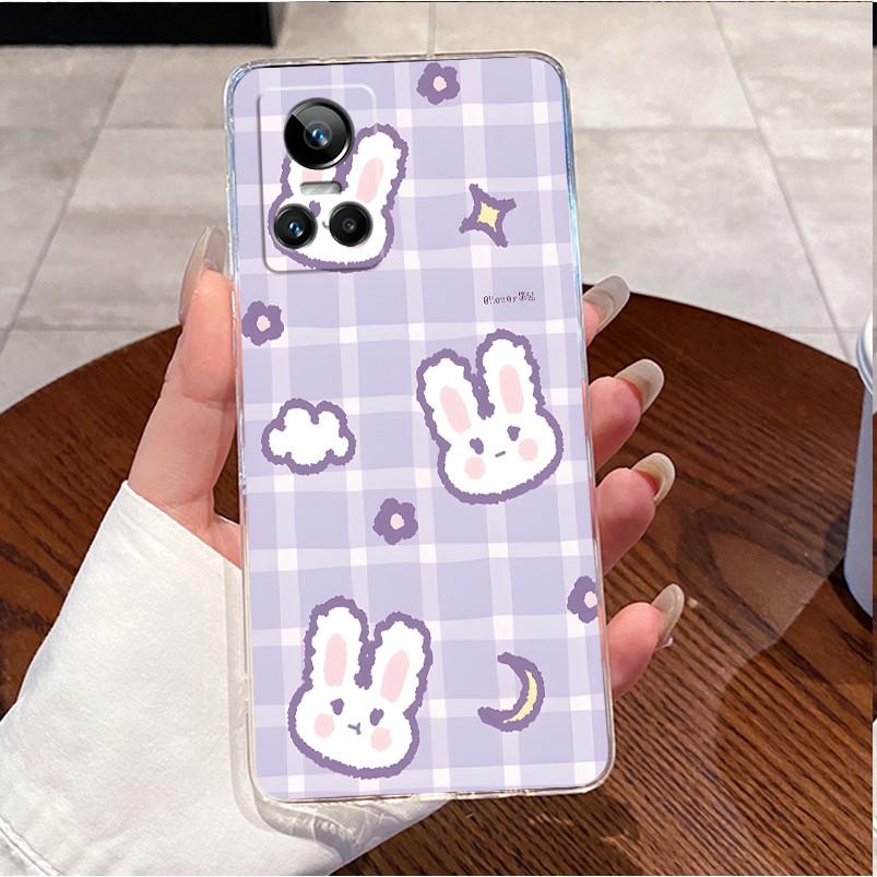 Чехол для Realme GT Neo 3 RMX3560 Прозрачный Роскошный Милый Заяц с Сердечками Забавный Мягкий Силиконовый Чехол для Телефона Для Realme GT Neo3 150W Задняя Крышка