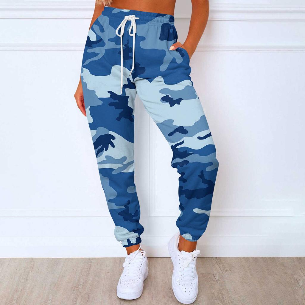 Ladies Casual Fashion Print Casual Pants Sweatshirt Trousers
