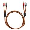 Стереокабель RCA LiuTian Двойное экранирование Позолоченные Сверхпрочный Нейлоновая оплетка 2RCA Папа к 2RCA Папа Стерео Аудиокабель для Домашней Системы 3м, Театр, HDTV,