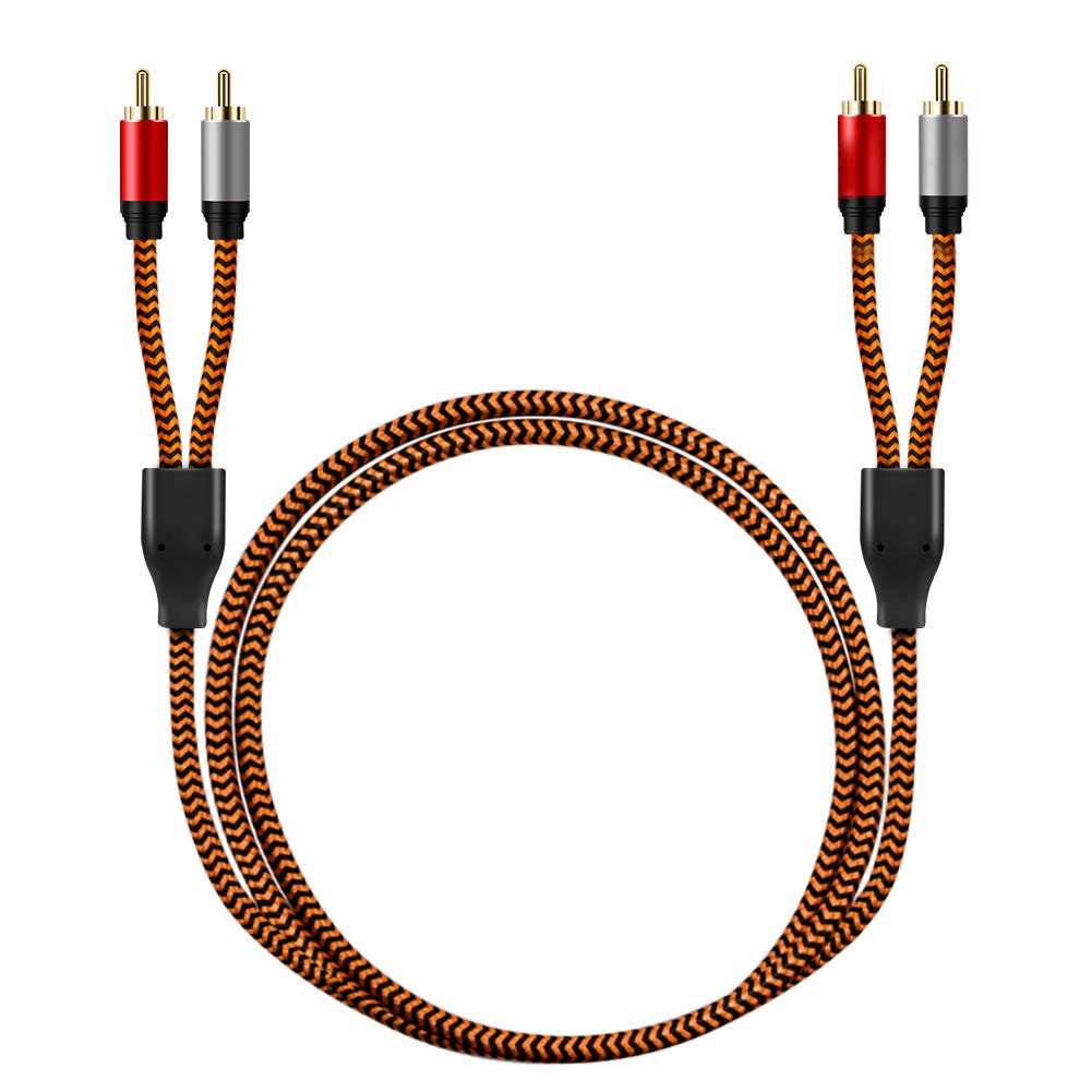 Стереокабель RCA LiuTian Двойное экранирование Позолоченные Сверхпрочный Нейлоновая оплетка 2RCA Папа к 2RCA Папа Стерео Аудиокабель для Домашней Системы 3м, Театр, HDTV,