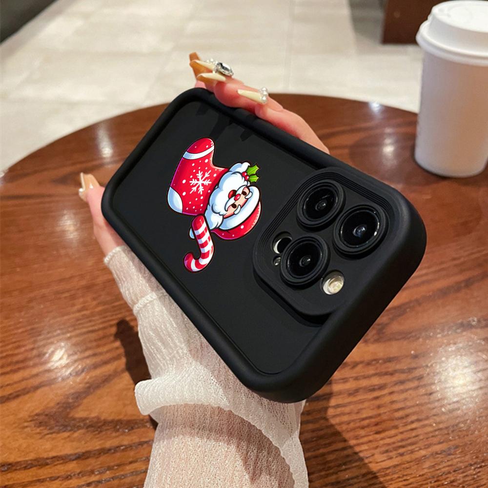 N102 Счастливого Рождества, Нового года, мягкие чехлы для телефонов с ангельскими глазками для iPhone 16, 15, 14, 13, 11, Pro Max, 8, 7, 6s Plus, 12 mini, XR, XS Max, SE, противоударный чехол