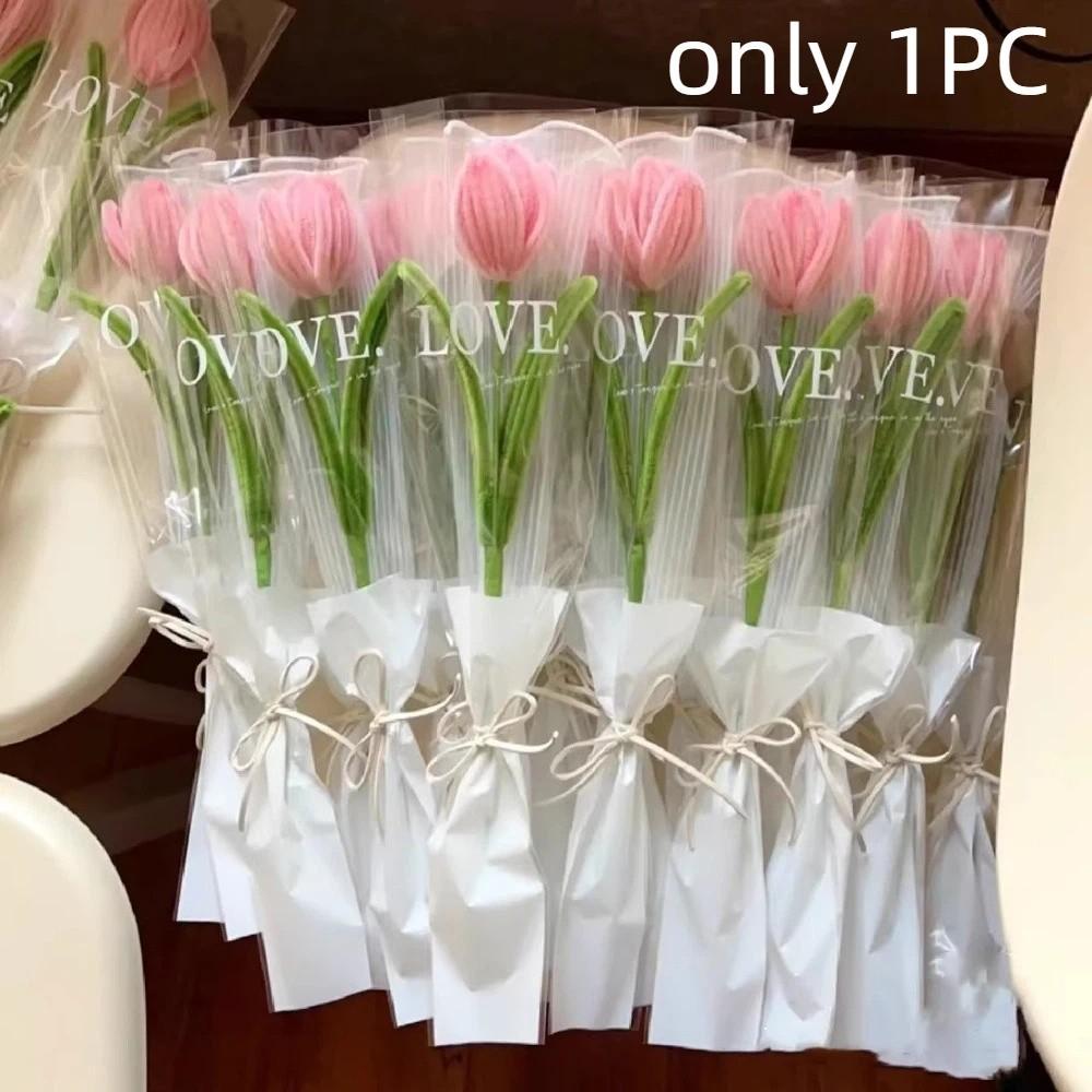Handmade Tulip Twisting Rod Graduation Gifts Artificial Tulip Flower Sweet Flower Bouquet  Couple