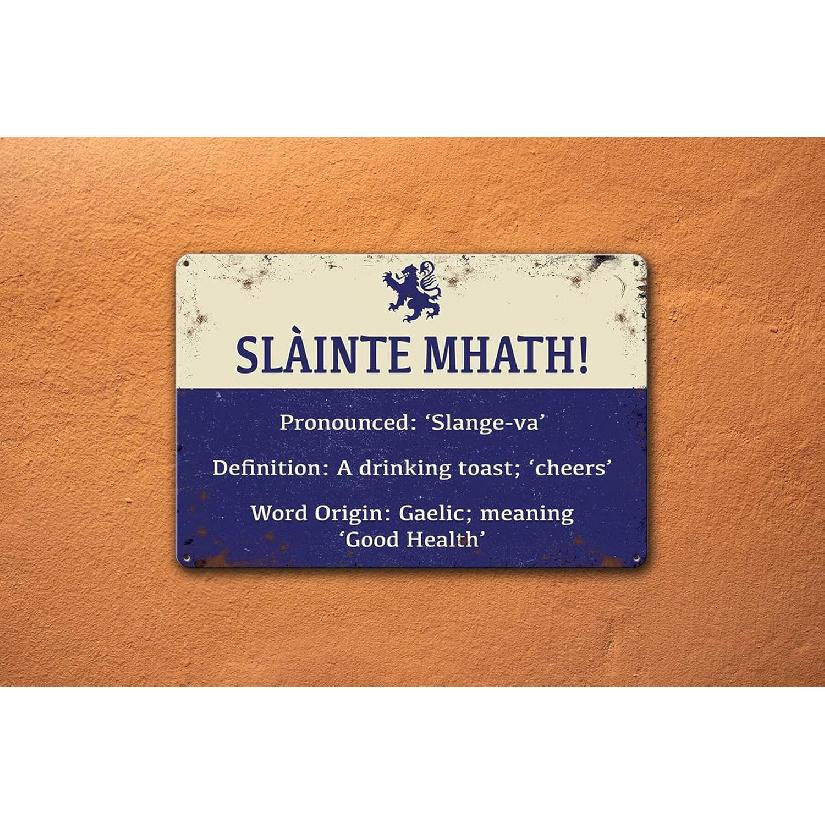 Wall Decor Scotland Slainte Mhath! Tin Sign Vintage Signs Metal Plaques Poster for Pub Garage Man Cave Cafe 8 x 12 inches