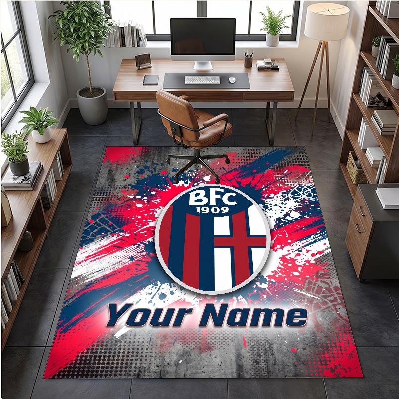 Crystal Velvet Rug Bologna FC Print Custom Name Text Floor Mat Home Decor