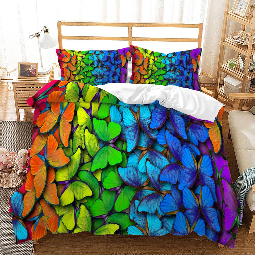 Butterfly Series American Three-piece Bedding EBay3D Digital Printing Quilt Set Cool