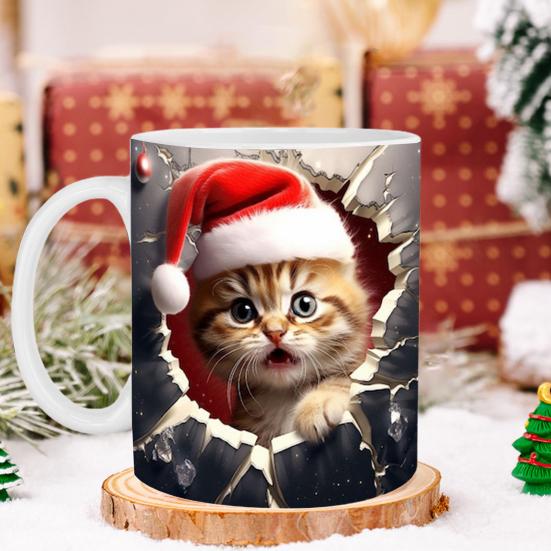Рождественская кружка Креативный рождественский узор Керамическая кружка Многоцелевая чашка для кофе, чая и воды для домашнего офиса