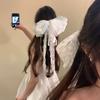 Elegant Design Extra Large Butterfly Bow Hair Clip Butterfly Shap Long Ribbon Ribbon Hair Clip Hollow-out Back Head Hair Clip