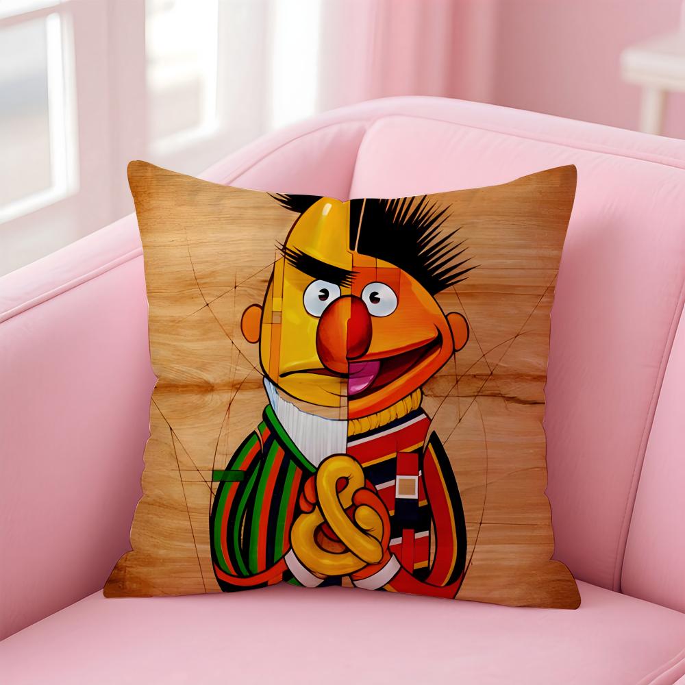 SSesame Street Cushion Cover Pillow Case Soft Friendly Fabric Concealed Zipper