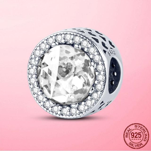 Бусины S925 925 пробы стерлингового серебра ослепительный циркон снежинка день рождения камень шарм подходит модный браслет серебро S925 изготовление ювелирных изделий