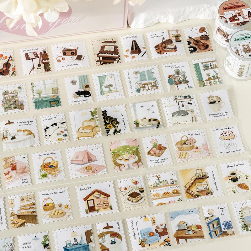 6pcs/1lot Decorative Adhesive tapes Spring Sonata paper masking tapes Junk Journal Scrapbooking stikcers Paper Japanese