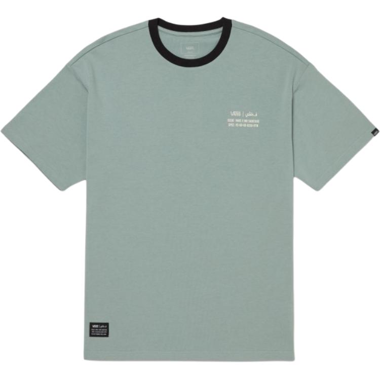 Vans X Mark Sbtg Collaboration Letter Print Color Block Хлопковая удобная футболка с коротким рукавом Мужские топы Зеленые VN000JHFCJL1