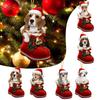 Festive Dog Sock Christmas Tree Pendant Decor Hanging Decoration Handmade Acrylic Ornaments for Holiday Home Party