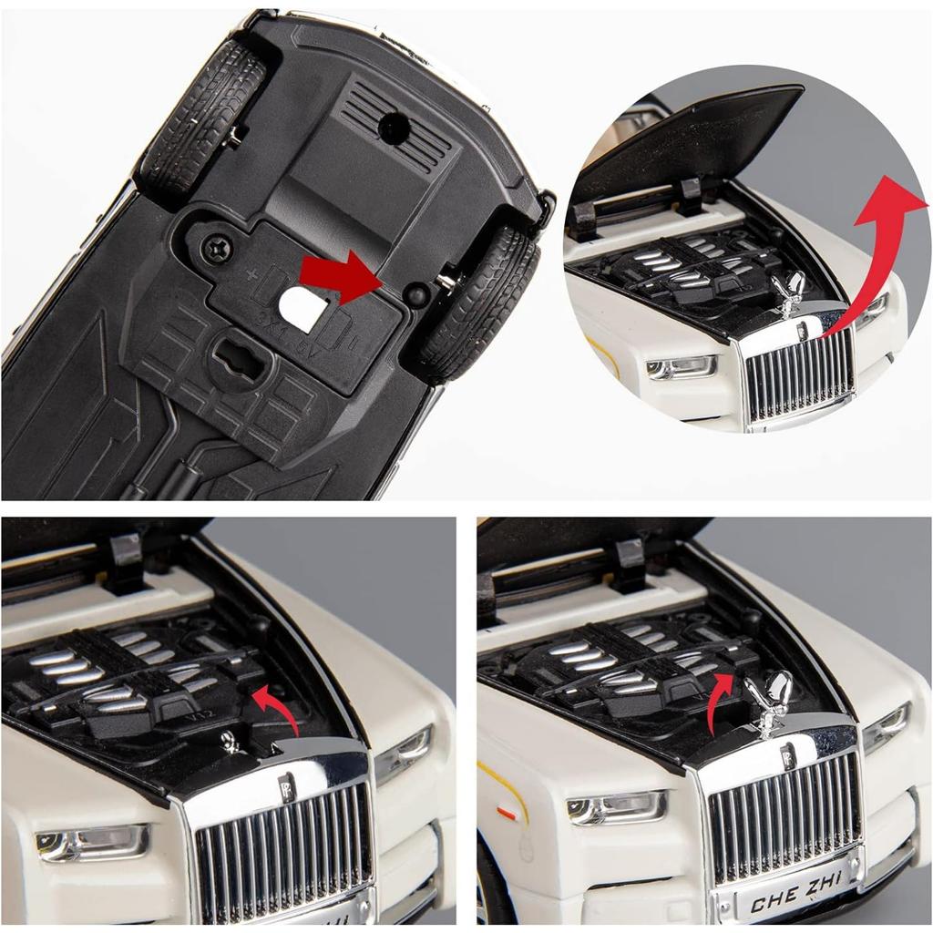 1/32 масштабная модель автомобиля Rolls-Royce Phantom, игрушечный автомобиль из цинкового сплава со звуком и светом для детей, подарок для мальчиков и девочек