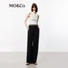 MO&Co. Cooling Triacetate Elastic High Waist Wide Leg Trousers