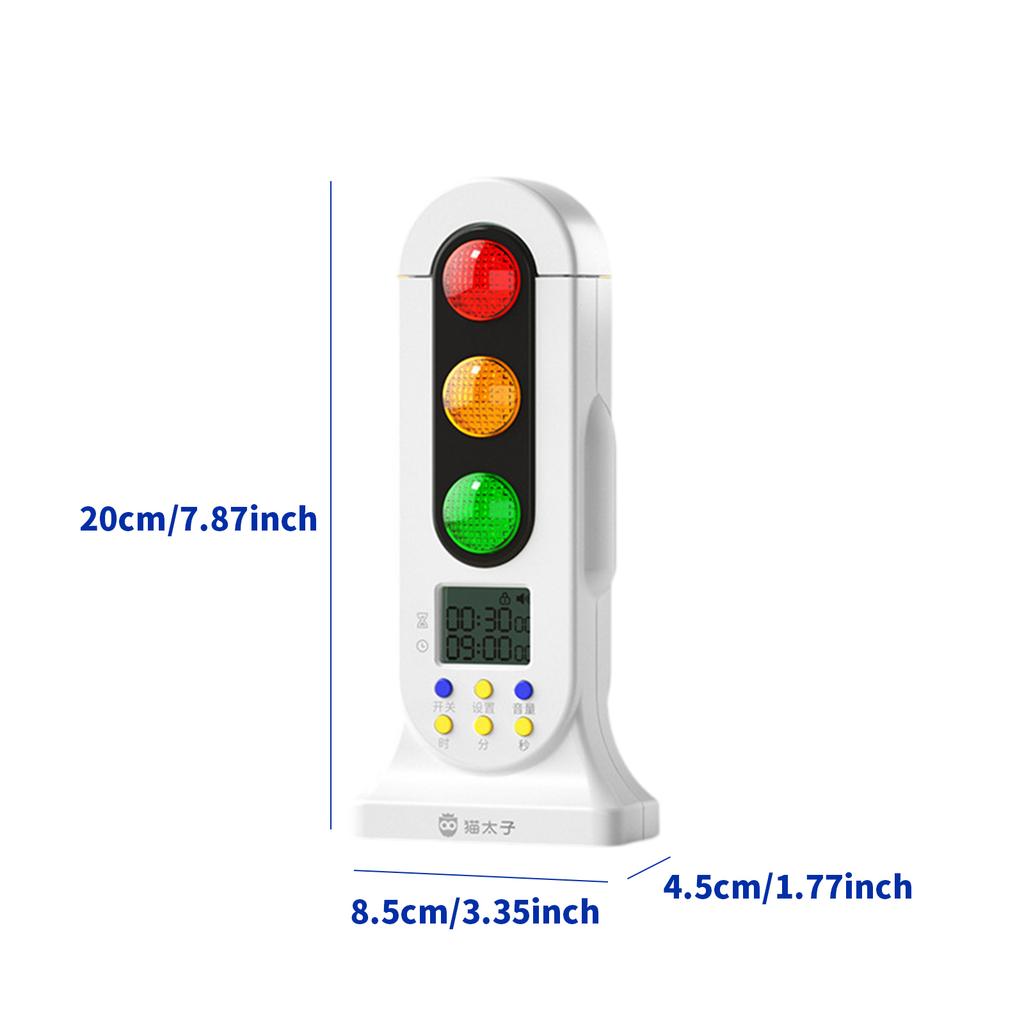 Traffic Light Visual Audio Digital Timer, LCD Display Volume Adjustment, for Kids Classroom Home Kitchen Game