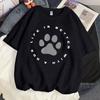 Футболка с принтом лапы собаки Летняя дышащая Camisetas Ностальгия Ретро Уличная мода Топы Повседневная толстовка для повседневной носки