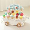Wooden Play House Simulation Play House Ice Cream Cone Ice Cream Trolley Wooden Parent-child Play Children's Toys