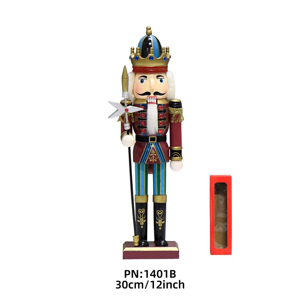 Retail 30cm Antique Pattern Christmas Soldier Nutcracker Dolls Traditional Xmas Decoration