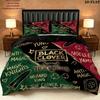 Black Clover Pattern Bedding Quilt Set Quilt Cover Pillowcase Home Birthday Gift(1 * duvet cover + 2 * pillowcase, without core)