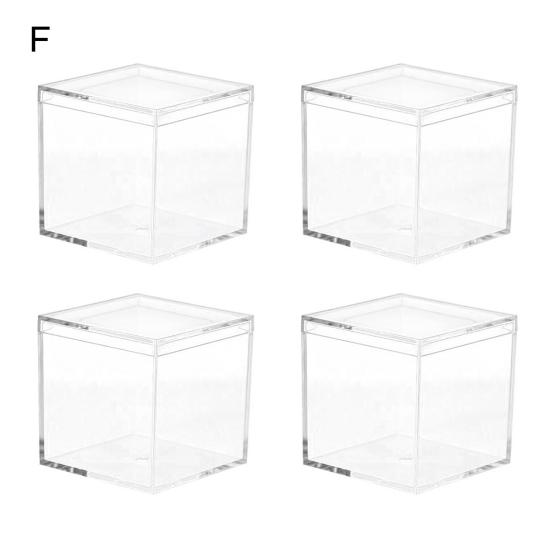 4 шт. прочная коробка для конфет многократного использования PS прозрачный куб компактный портативный чехол-органайзер с крышкой для свадьбы