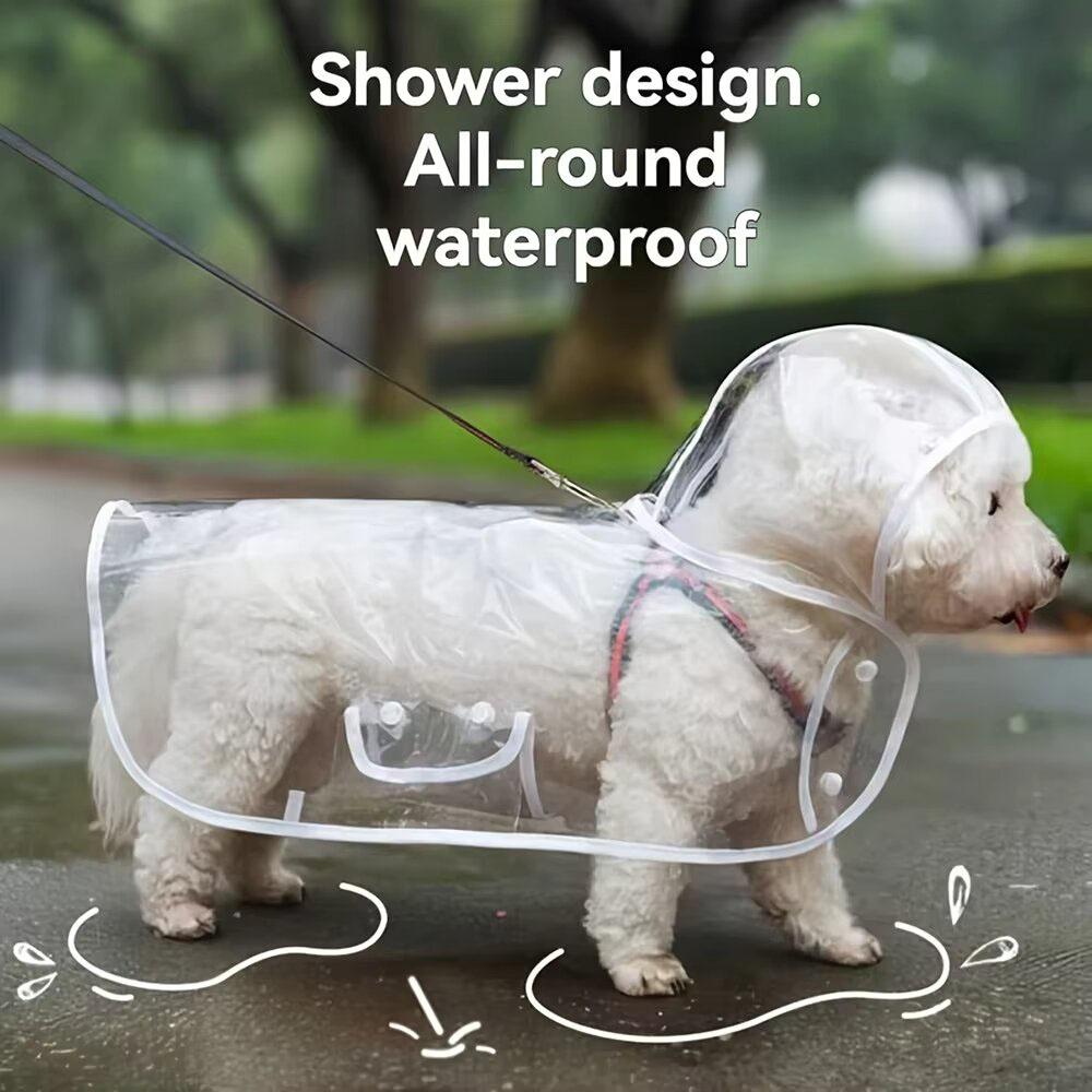 Transparent Waterproof Pet Raincoat Transparent Dog Raincoat Waterproof And Windproof Pet Clothing Large Dog Pet Dog Dog Costume