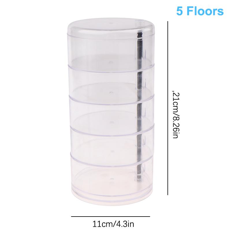 Transparent Storage Box Dust Proof And Waterproof Large Capacity Rotatable Jewelry Hairpin Jewelry Cosmetics Storage Box