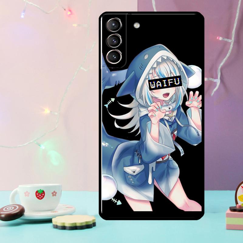 Чехол для телефона Anime Hololive Gawr Gura для Samsung Galaxy S24 S25 Ultra S21 S22 S23 Ultra S9 S10 S20 Plus S25 FE
