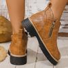 Женские ботильоны из искусственной кожи на щиколотке, модные ботинки на двойной молнии, женские ботильоны на платформе с нескользящей подошвой, весна-осень 2025