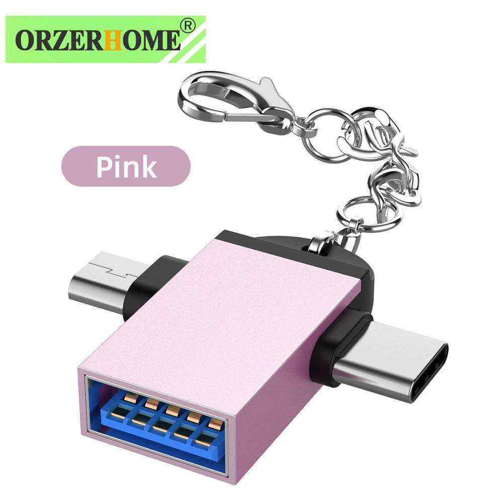 2 в 1 Otg адаптер USB 3,0 «мама» на Micro USB «папа» и разъем типа C «папа» из алюминиевого сплава USB-конвертер для Xiaomi Samsung