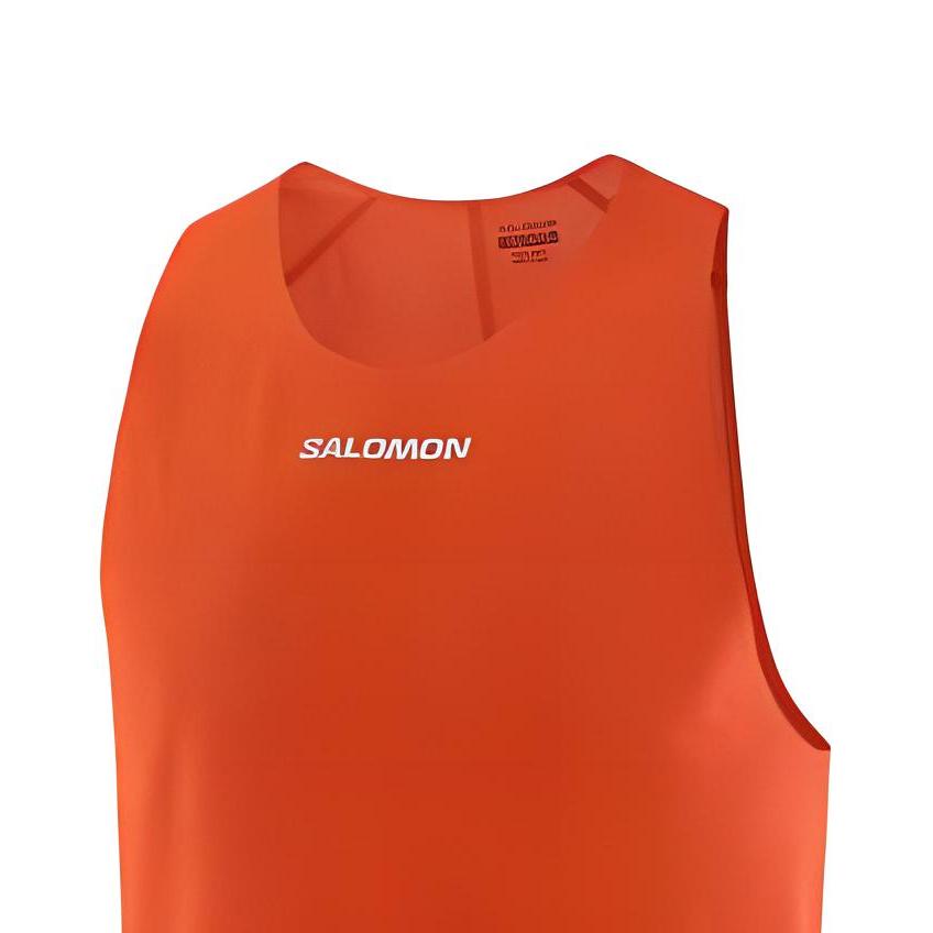 SALOMON Tank Tops Men's Red Crew Neck Moderate Other C26938
