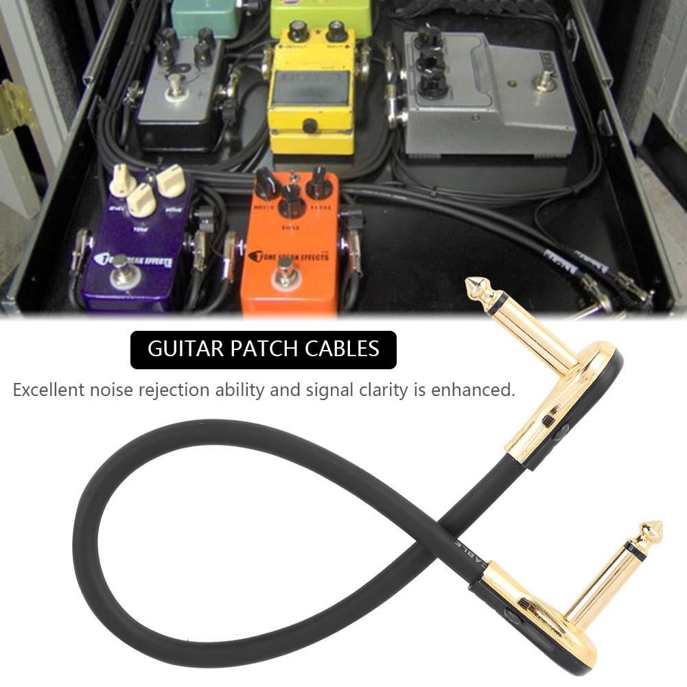 Прочный 30см Кабель-патч для педалборда гитарных эффектов 1/4 Плоский Угловой штекер