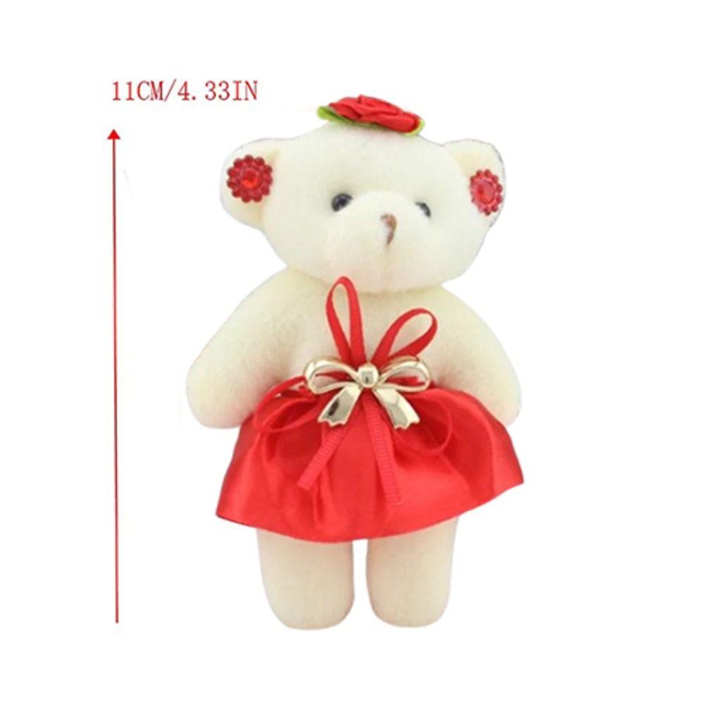 10pcs/set Plush Doll Mini Bear Flower Bouquet Plush Animal Bear Plush Toys Valentine's Day