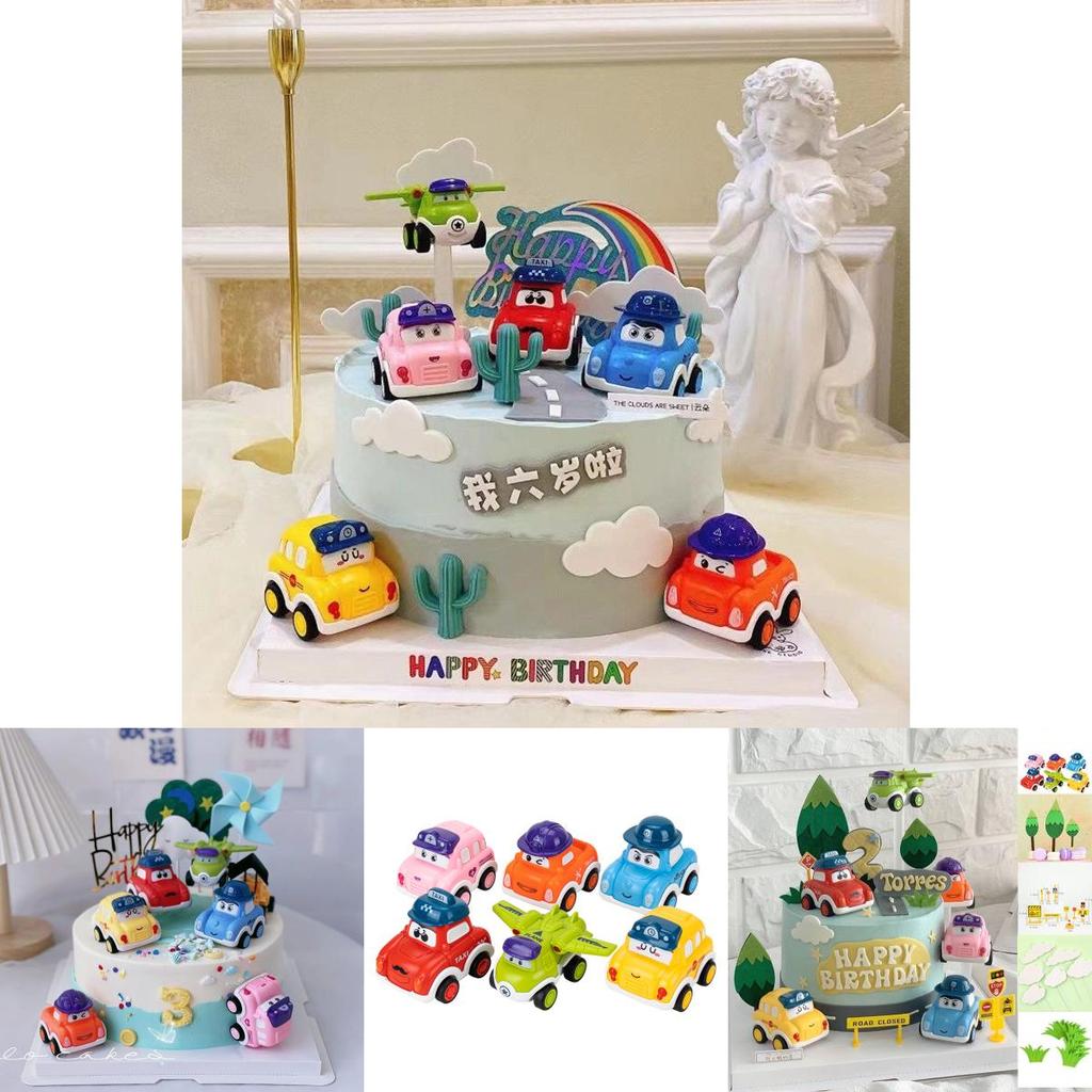 Очаровательный набор для украшения торта с мультяшной гоночной машиной, идеально подходящий для детских празднований дня рождения