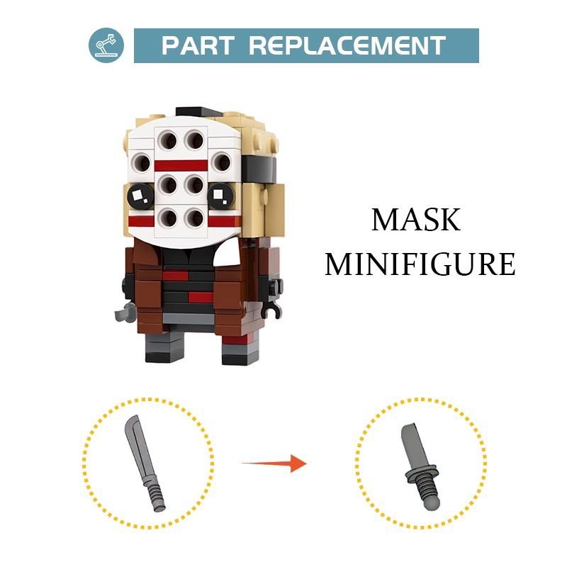 Building Block Compatible 84775 Mask Jason Magic, American Drama, Hockey, Square Head Boy, Build Toys