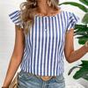 Women's Summer Striped V-Neck Sleeveless Casual Loose Top