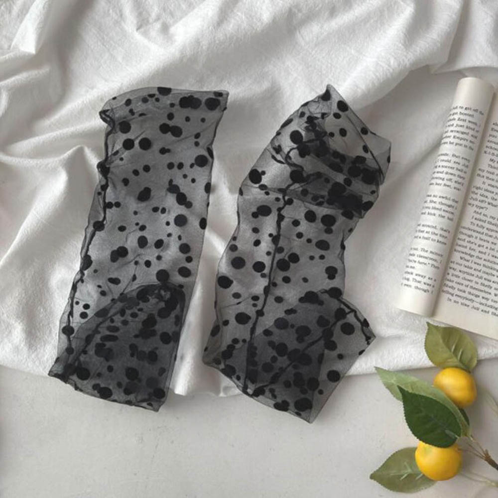 Sweet Transparent Women Mesh Chiffon Tulle Socks Dress Hosiery Nylon Dot Socks