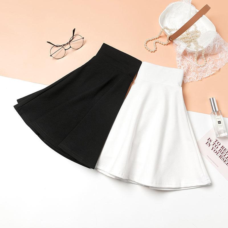 Двухслойная короткая юбка больших размеров с высокой талией, женская юбка трапециевидной формы, плиссированная юбка, антибликовая однотонная юбка с большим карманом