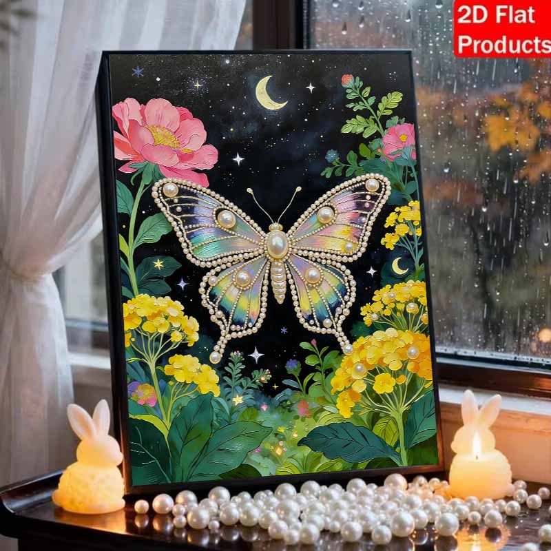 Наборы Алмазная мозаика «Бабочки и цветы» (DIY), без рамки 30x40 см, Алмазная живопись с кристаллами для взрослых/новичков, Идея для подарка, Декор для стен дома