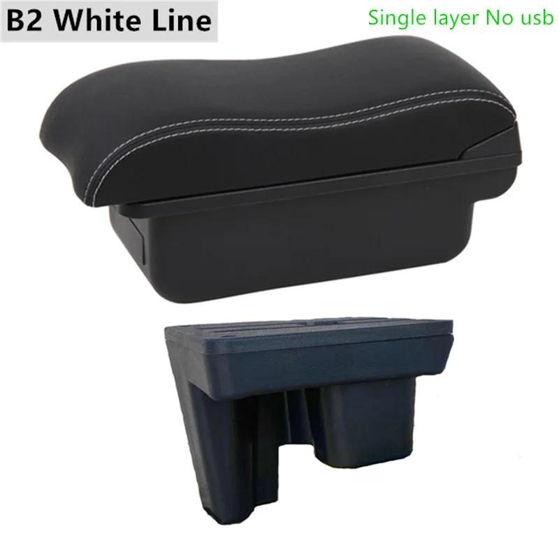 For Toyota Hilux Car Armrest Box Modification Retrofit Parts Storage Box with USB LED Leather Arm Rest Center Console