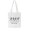 Korea Ulzzang Fun Skeleton Female Shopping Canvas Tote Casual Large-capacity Cartoon Women Bag Harajuku Punk Shoulder Bags