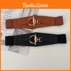 Trendy Women's Elastic Waist Belt Fashionable Korean Style Black Adjustable Waistband