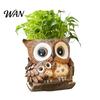 Durable Pot Cute Owl Planter Small Rocking Chair Animal Flower Pots with Decor Drainage Hole Resin Plant Container for Outdoor Indoor Plants