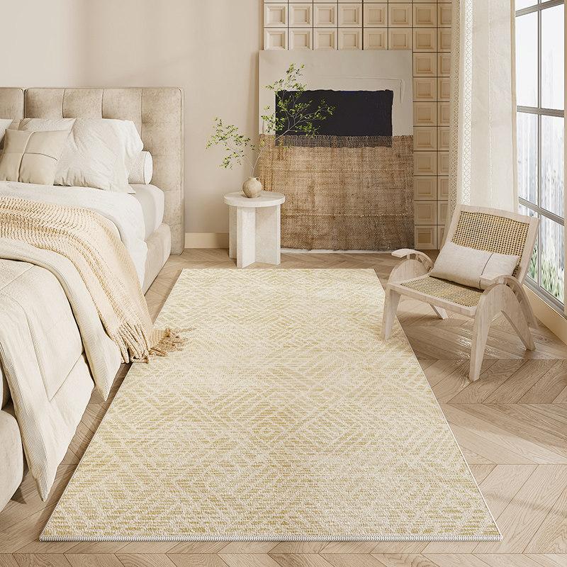 Cream Style Rugs for Bedroom Fluffy Soft Living Room Decoration Anti-slip Carpet Thick Plush Bedside Floor Mat Home Washable Rug