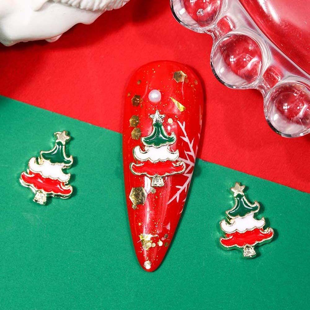 10 шт./компл. Рождественская елка, рождественские стразы для ногтей, рождественские аксессуары для ногтей, маникюрный салон
