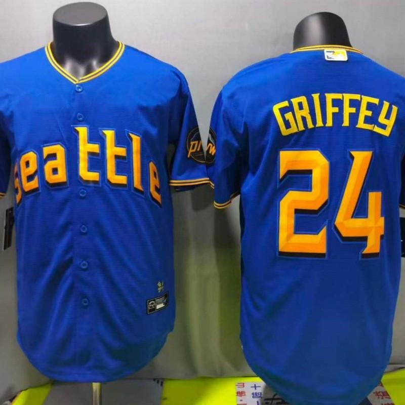 Seattle Mariners 24 Ken Griffey Jr Embroidered Baseball Jersey Cap Unisex Fan Apparel